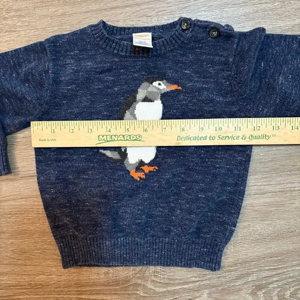 Gymboree Penguin Sweater 18–24M 🐧 Navy Cotton Knit​​